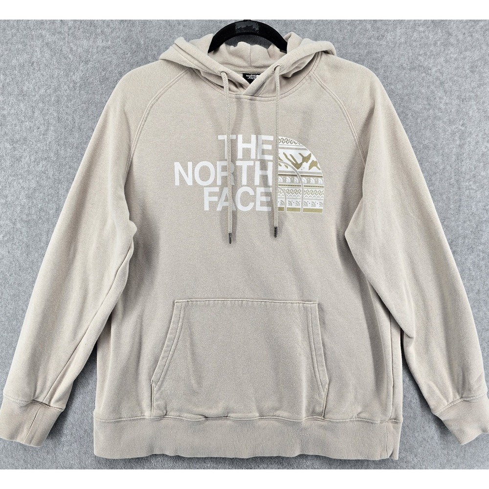 The North Face‎ Women's L Half Dome Winter Logo Pullover Hoodie Sweatshirt Beige